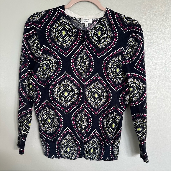 crown & ivy Sweaters - Crown & Ivy Medallions Button Cardigan